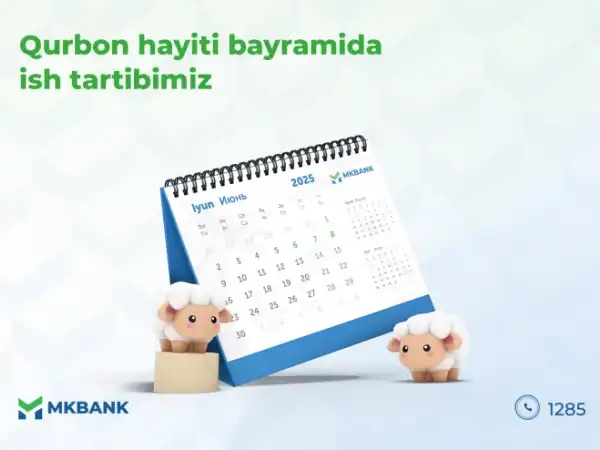 Qurban hayıtı bayramında jumıs tártibimiz